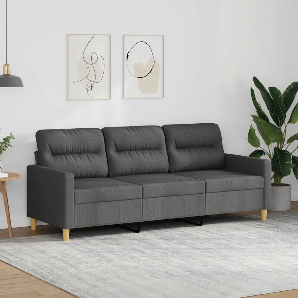 Divano a 3 Posti Grigio Chiaro 180 cm in Tessuto | homemem39