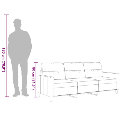 Divano a 3 Posti Crema 180 cm in Tessuto | homemem39