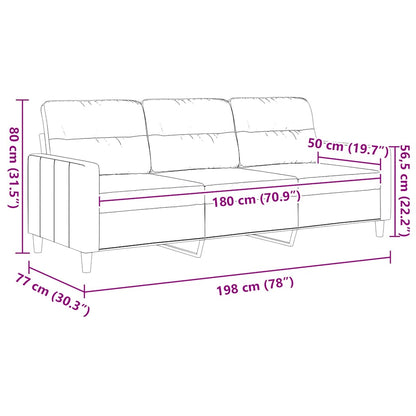 Divano a 3 Posti Marrone 180 cm in Tessuto | homemem39