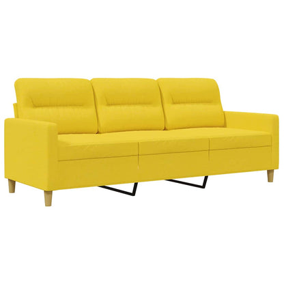 Divano a 3 Posti Giallo Chiaro 180 cm in Tessuto | homemem39