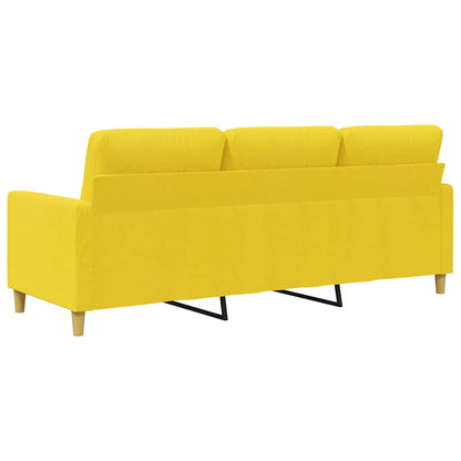 Divano a 3 Posti Giallo Chiaro 180 cm in Tessuto | homemem39