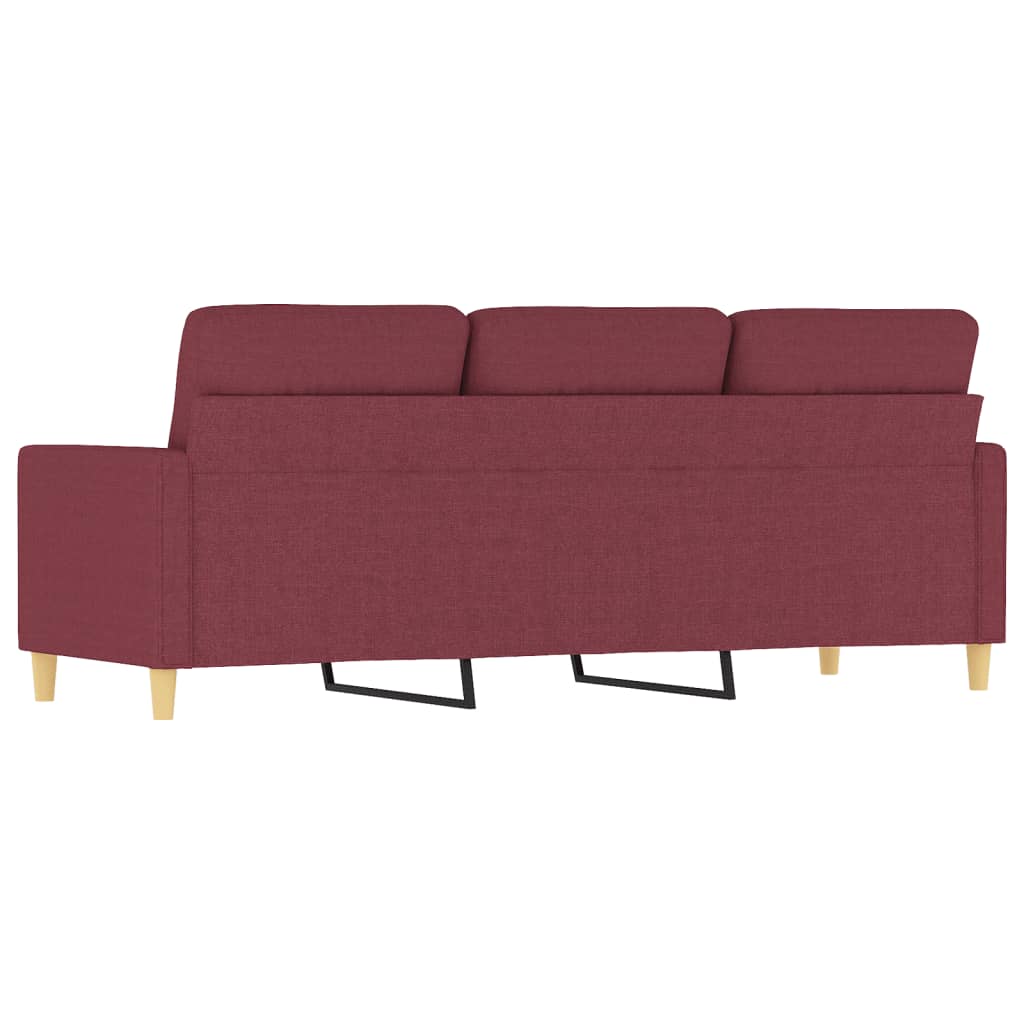 3 Seater Sofa Wine Red 180 cm in Fabric