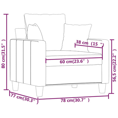 Poltrona Grigio Chiaro 60 cm in Tessuto