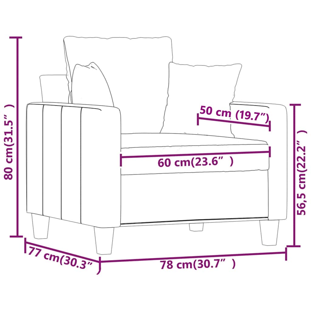 Poltrona Grigio Chiaro 60 cm in Tessuto | homemem39