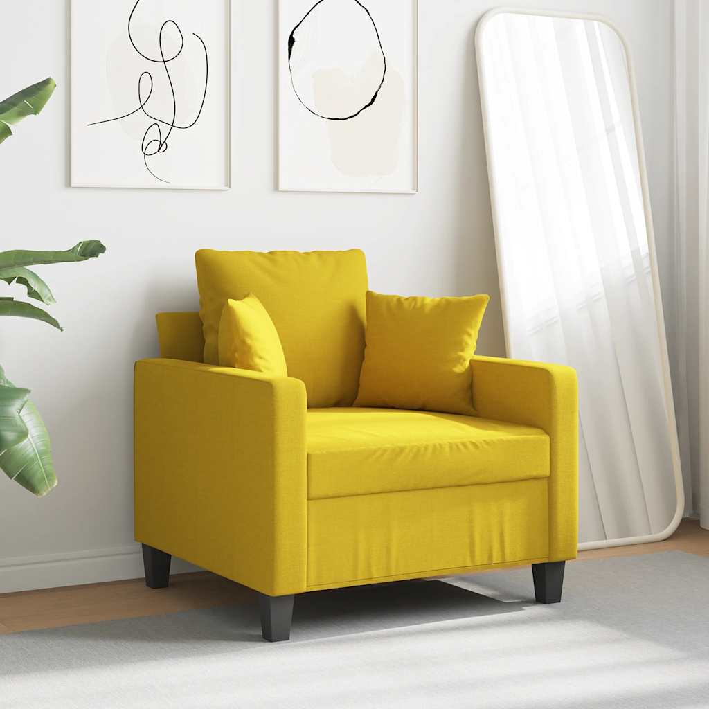 Poltrona Giallo Chiaro 60 cm in Tessuto | homemem39