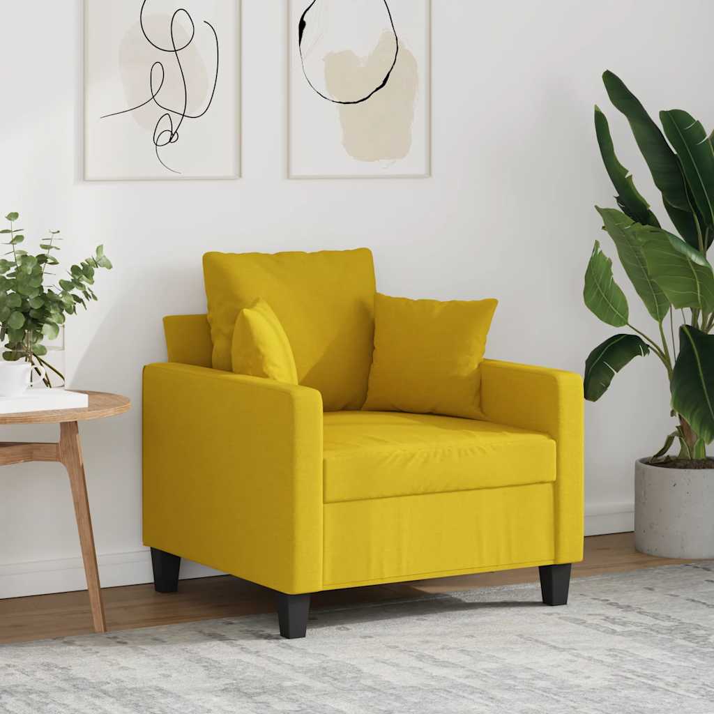 Poltrona Giallo Chiaro 60 cm in Tessuto | homemem39