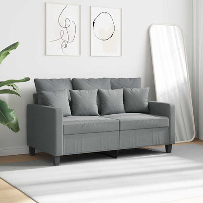 Divano a 2 Posti Grigio Chiaro 120 cm in Tessuto