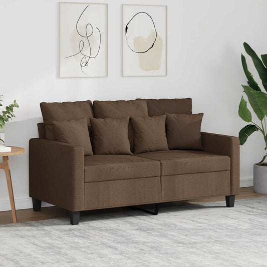 Divano a 2 Posti Marrone 120 cm in Tessuto | homemem39