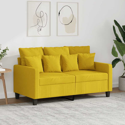 Divano a 2 Posti Giallo Chiaro 120 cm in Tessuto