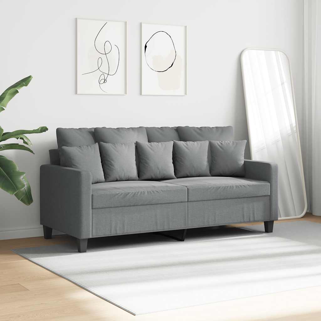 Divano a 2 Posti Grigio Chiaro 140 cm in Tessuto