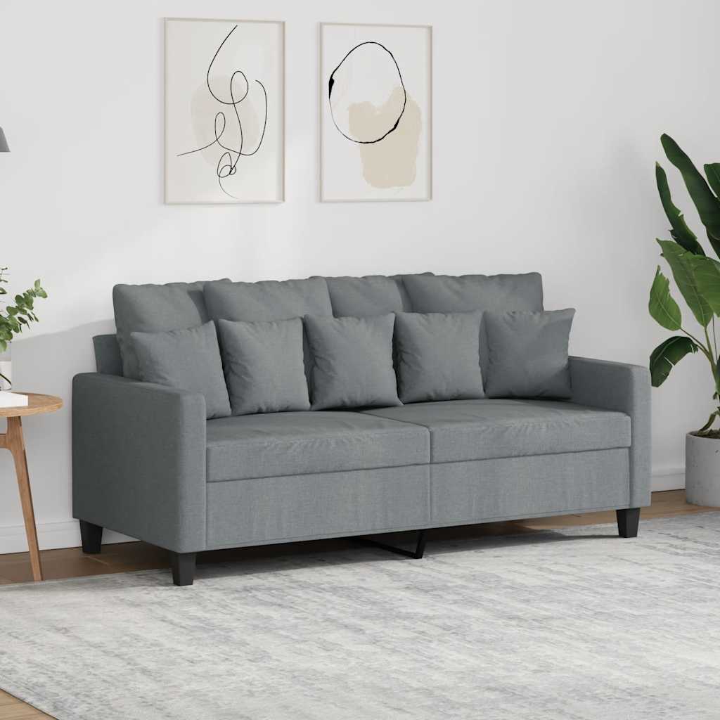 Divano a 2 Posti Grigio Chiaro 140 cm in Tessuto