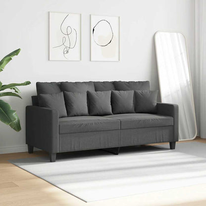 Divano a 2 Posti Grigio Scuro 140 cm in Tessuto