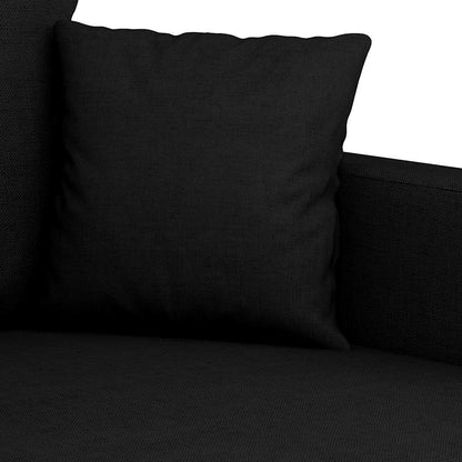 Divano a 3 Posti Nero 180 cm in Tessuto