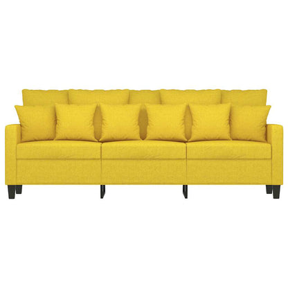 Divano a 3 Posti Giallo Chiaro 180 cm in Tessuto