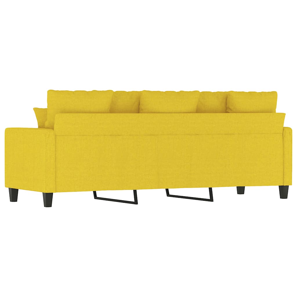 Divano a 3 Posti Giallo Chiaro 180 cm in Tessuto