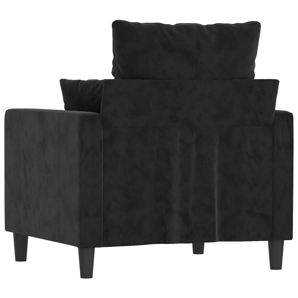 Poltrona Nero 60 cm Velluto - homemem39