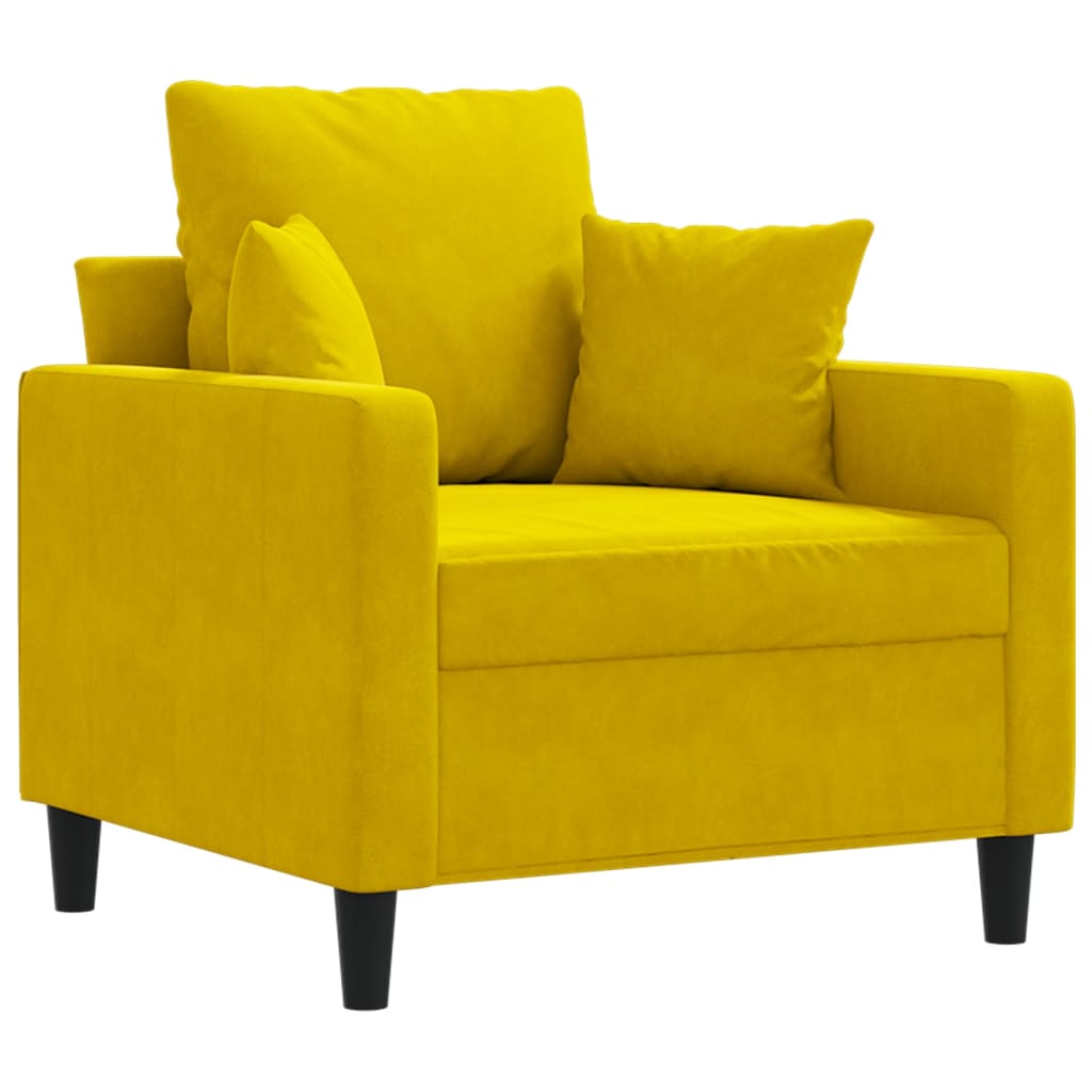 Poltrona Giallo 60 cm Velluto