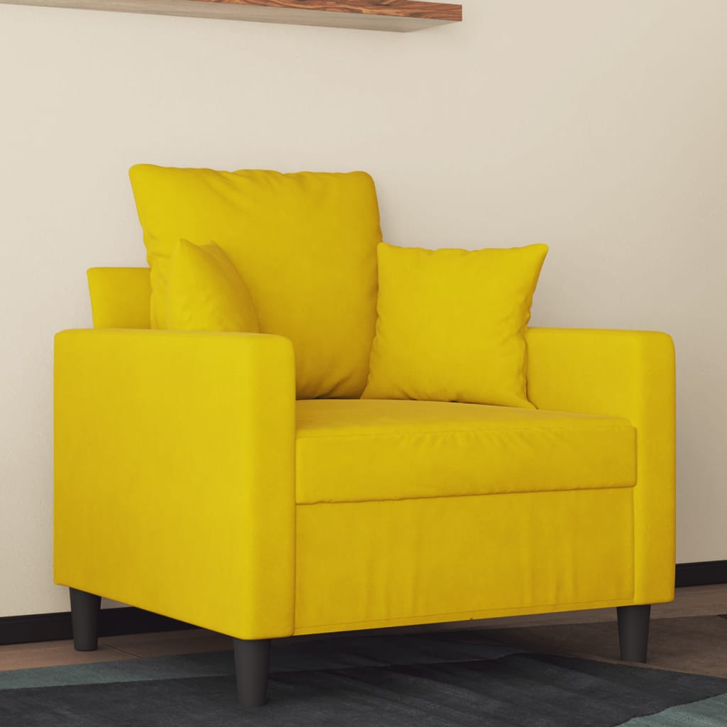 Poltrona Giallo 60 cm Velluto