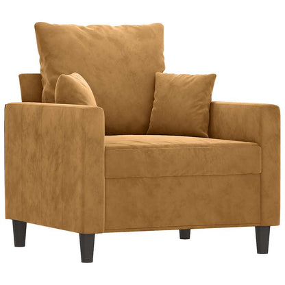 Poltrona Marrone 60 cm Velluto