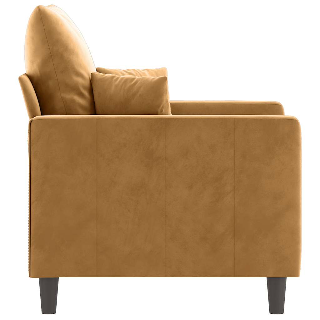 Poltrona Marrone 60 cm Velluto
