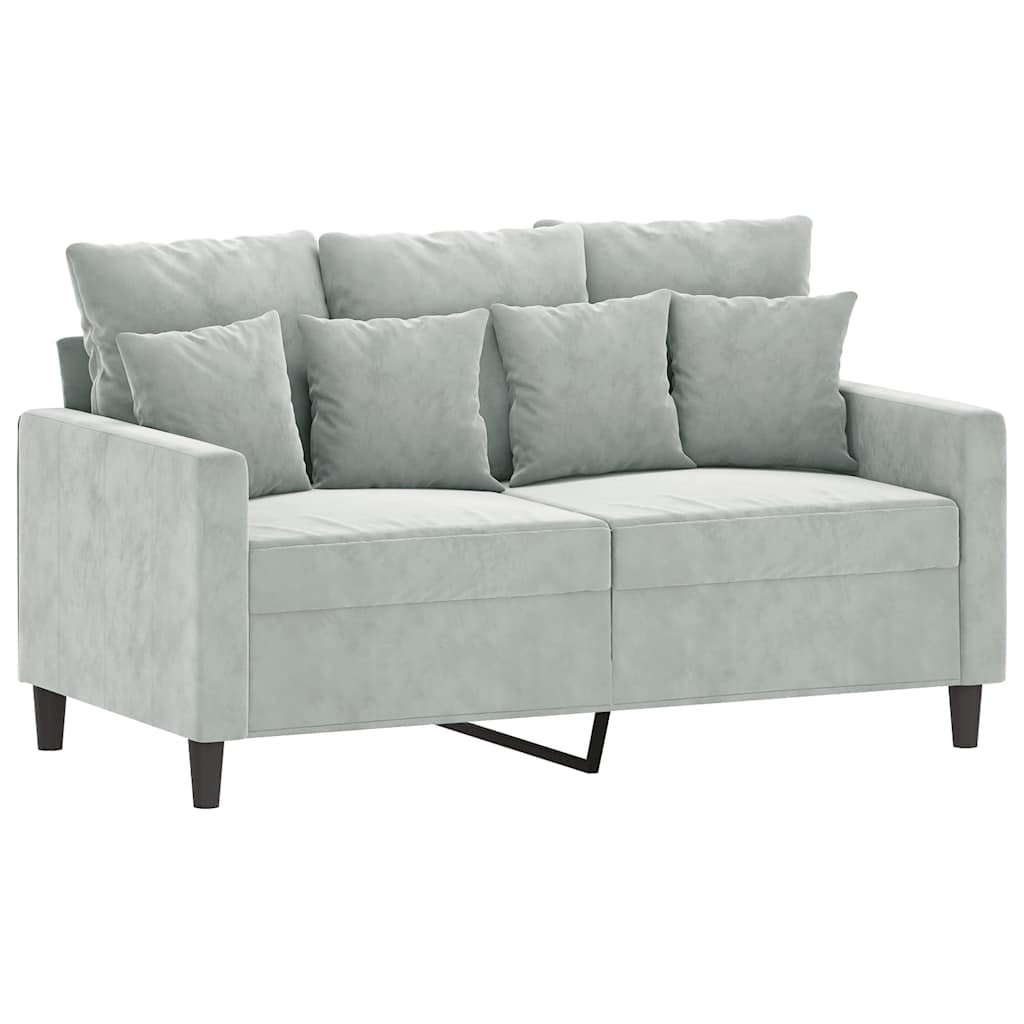 Divano a 2 Posti Grigio Chiaro 120 cm in Velluto