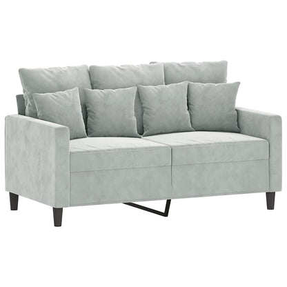 Divano a 2 Posti Grigio Chiaro 120 cm in Velluto