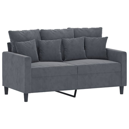 Divano a 2 Posti grigio scuro 120 cm in Velluto