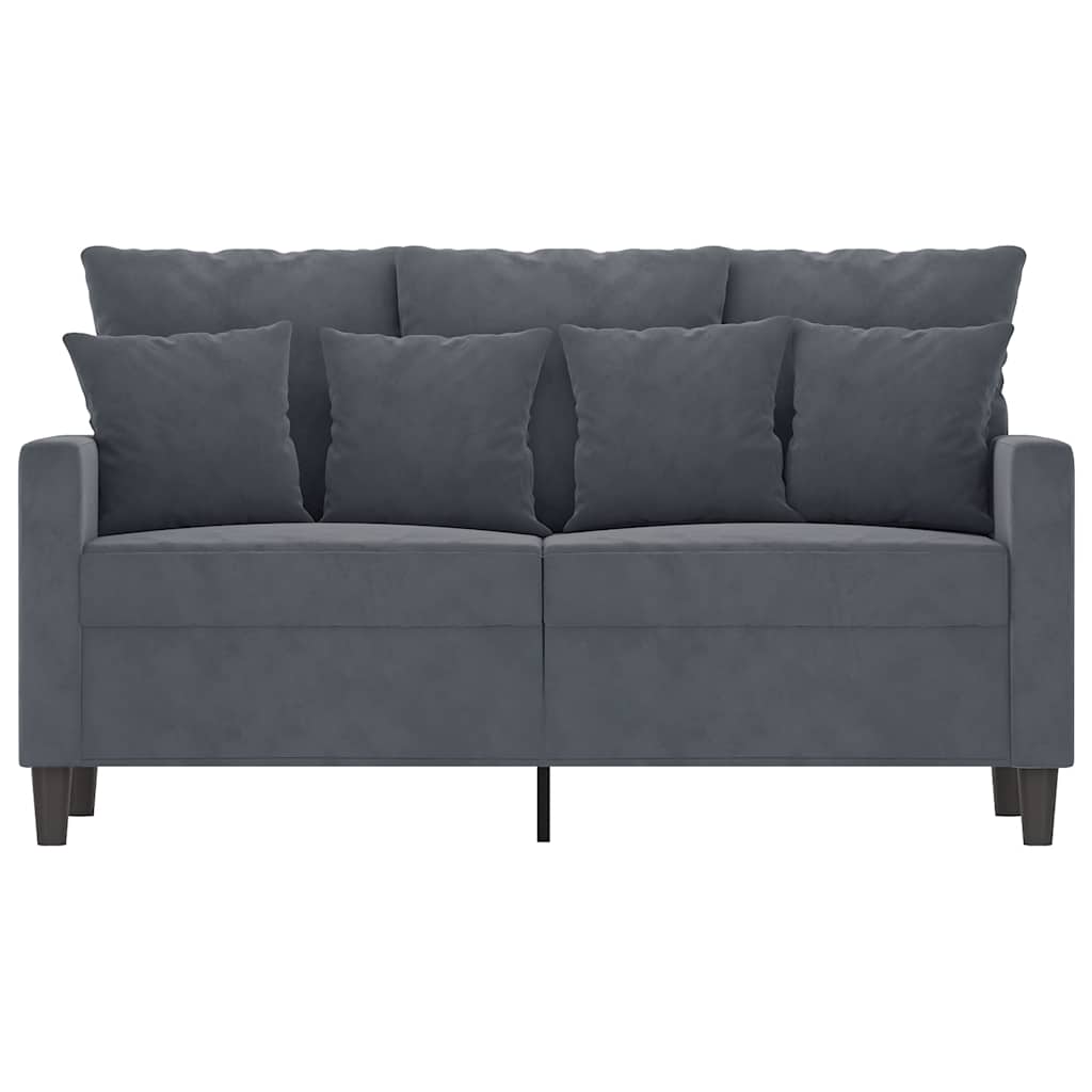 Divano a 2 Posti grigio scuro 120 cm in Velluto