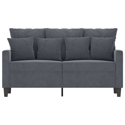 Divano a 2 Posti grigio scuro 120 cm in Velluto