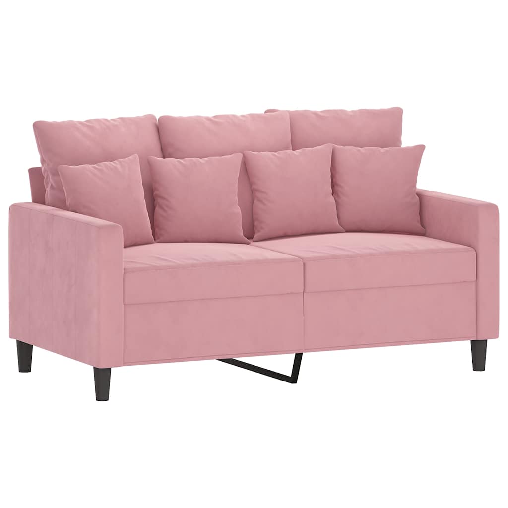 Divano a 2 Posti Rosa 120 cm in Velluto