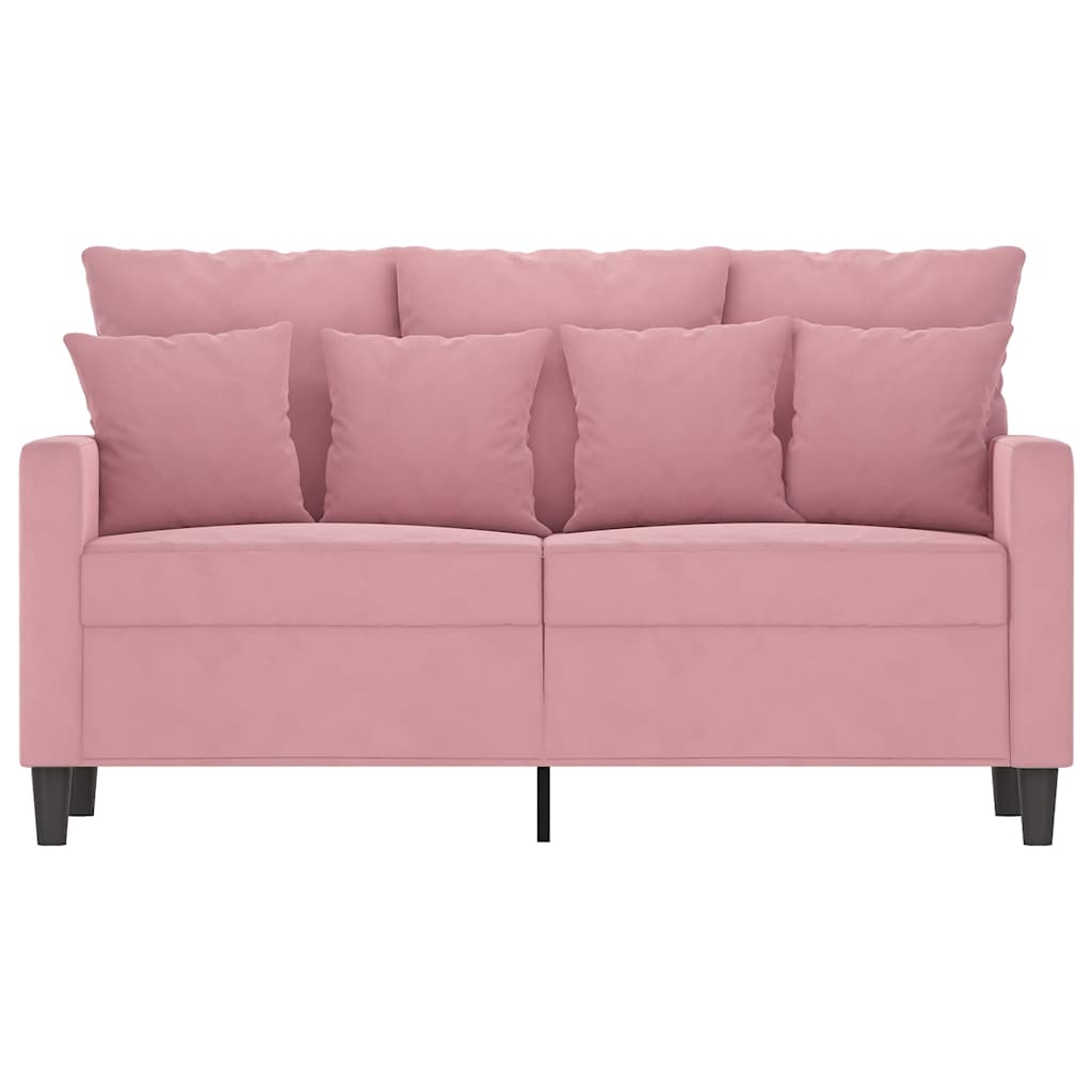 Divano a 2 Posti Rosa 120 cm in Velluto