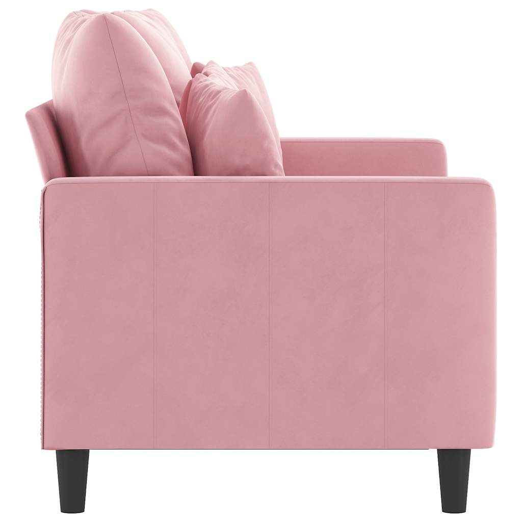 Divano a 2 Posti Rosa 120 cm in Velluto