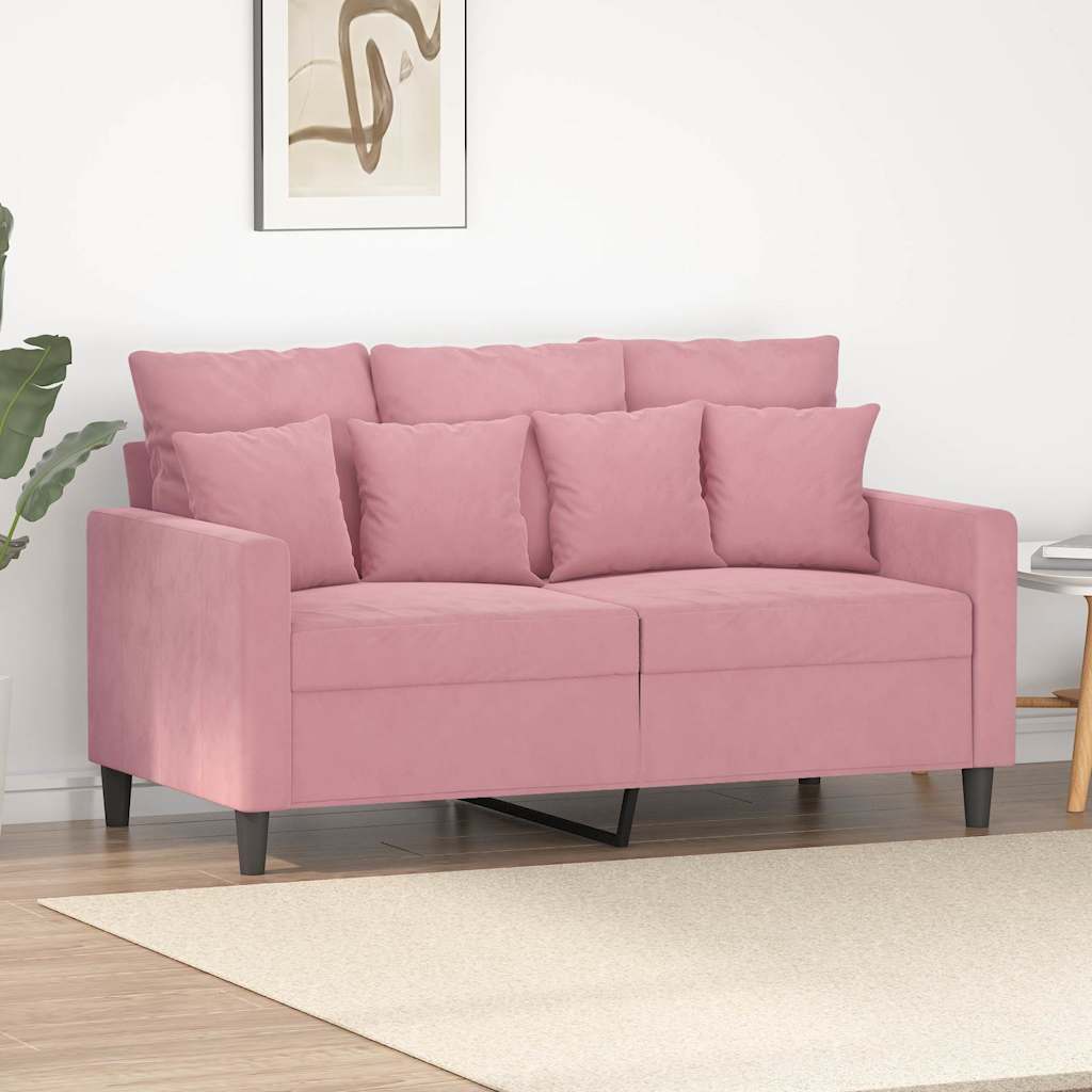 Divano a 2 Posti Rosa 120 cm in Velluto