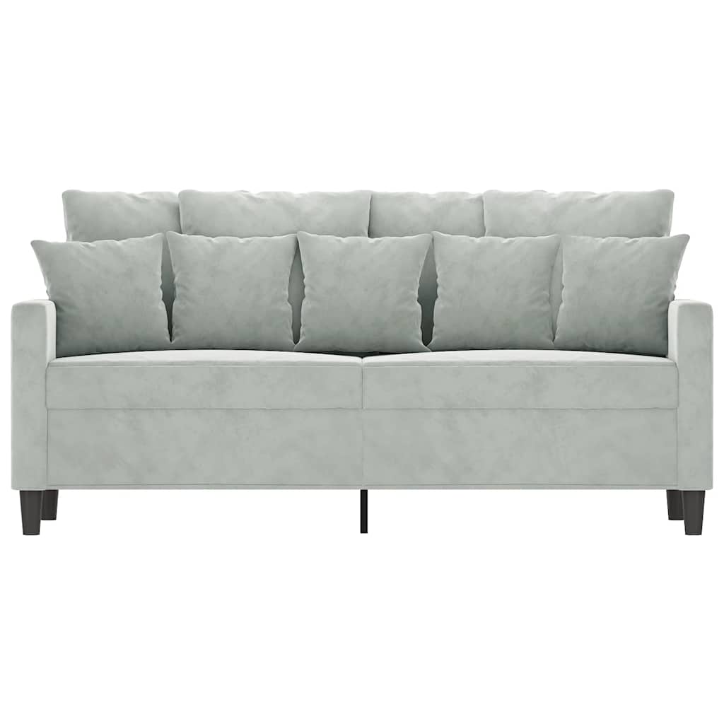 Divano a 2 Posti Grigio Chiaro 140 cm in Velluto | homemem39