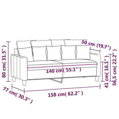 Divano a 2 Posti grigio scuro140 cm in Velluto