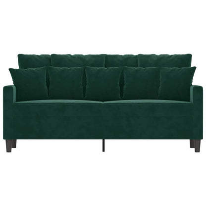 Divano a 2 Posti Verde Scuro 140 cm in Velluto