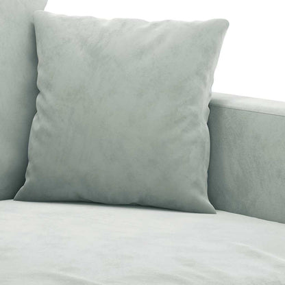 Divano a 3 Posti Grigio Chiaro 180 cm in Velluto