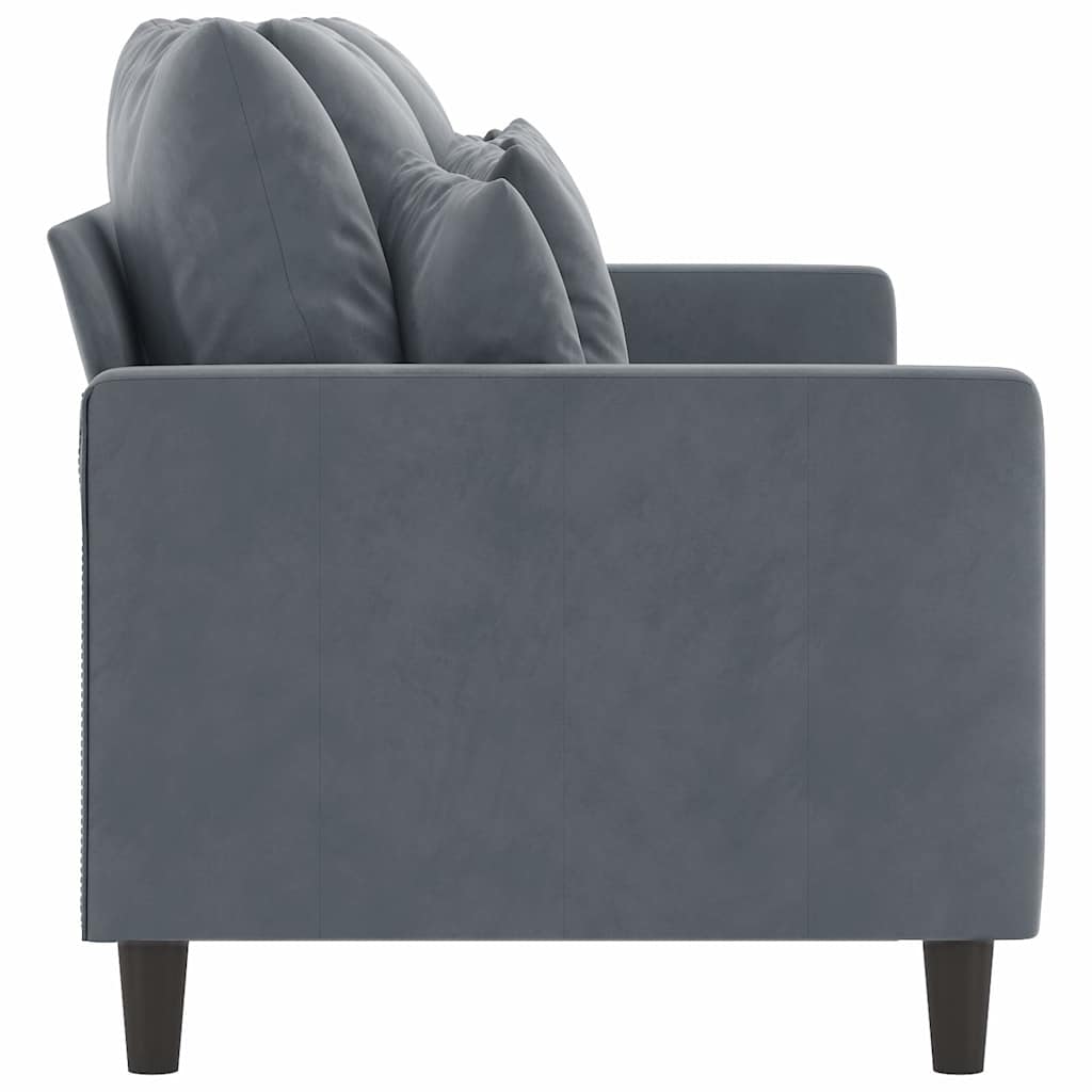 Divano a 3 Posti Grigio Scuro 180 cm in Velluto