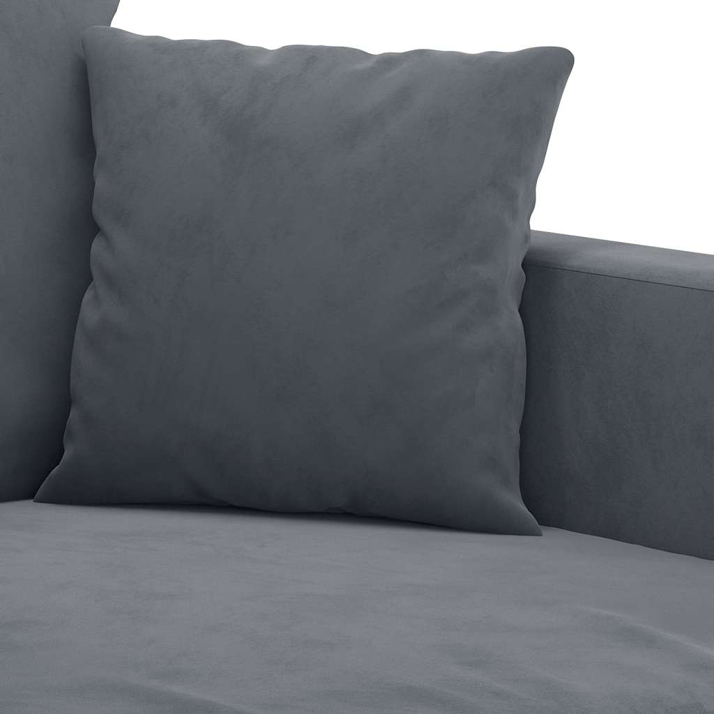 Divano a 3 Posti Grigio Scuro 180 cm in Velluto