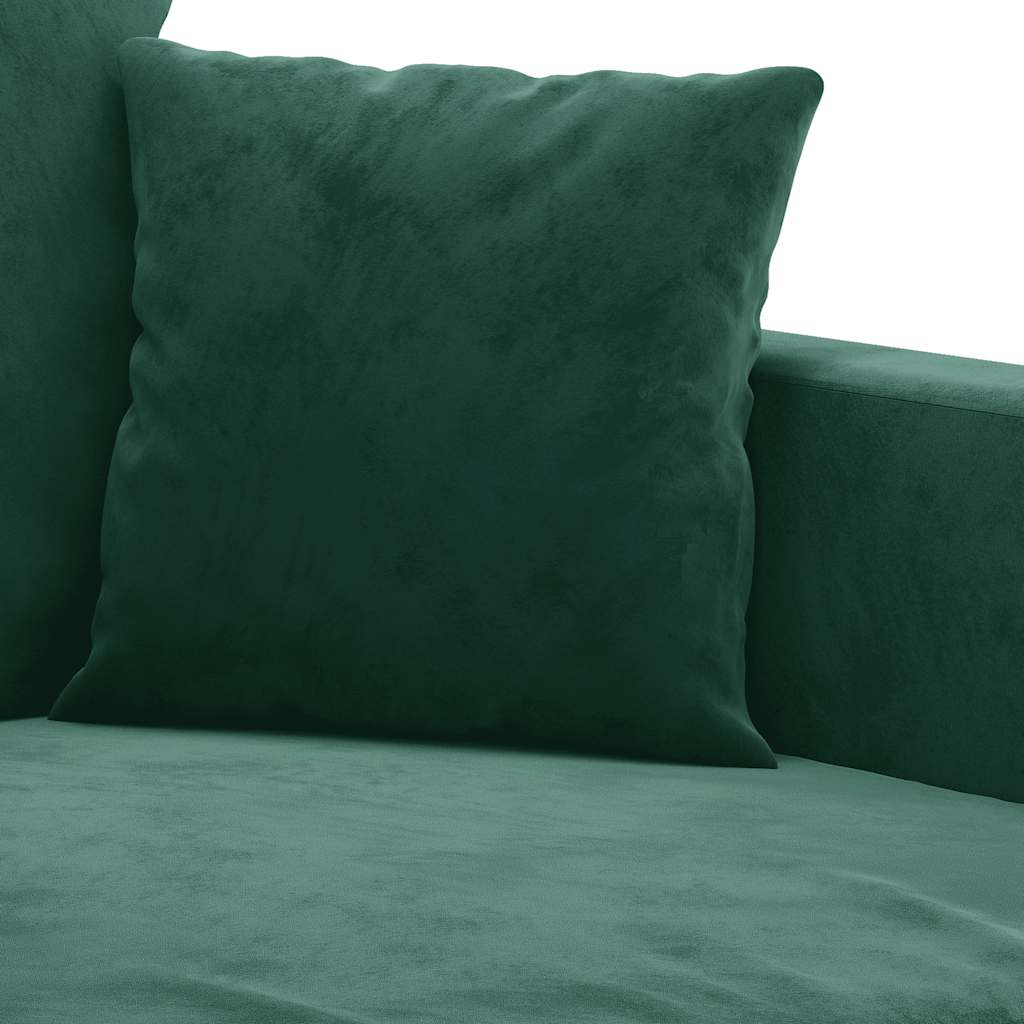Divano a 3 Posti Verde Scuro 180 cm in Velluto