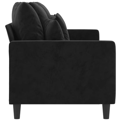 Schwarzes 3-Sitzer-Sofa 180 cm aus Samt