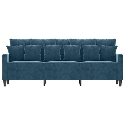 Divano a 3 Posti Blu 180 cm in Velluto