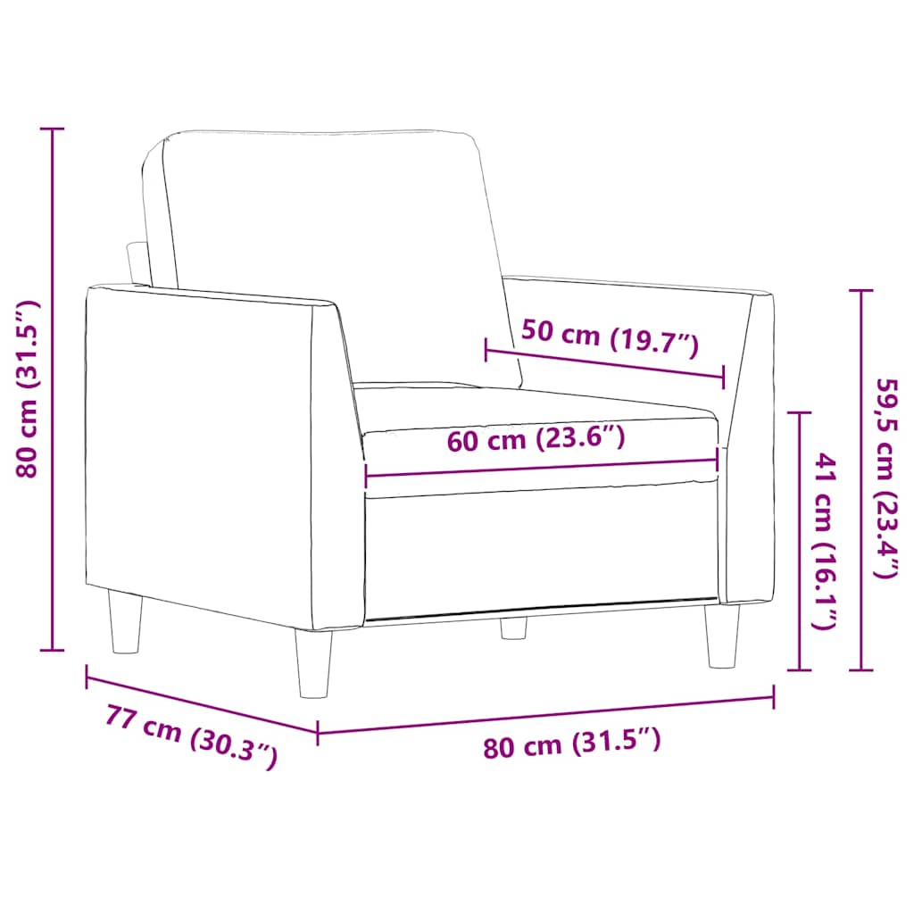 Poltrona Grigia 60 cm in Similpelle | homemem39
