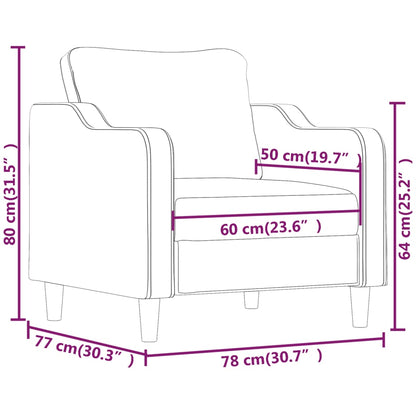 Poltrona Marrone 60 cm in Tessuto | homemem39