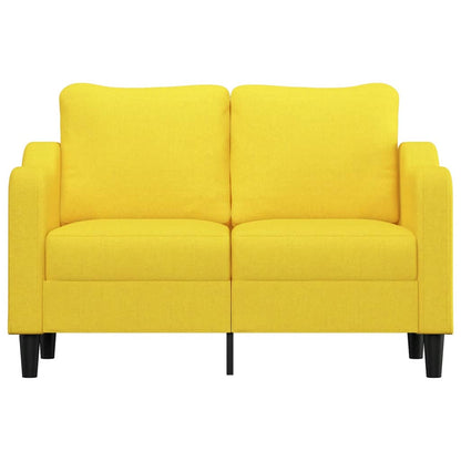 Divano a 2 Posti Giallo Chiaro 120 cm in Tessuto