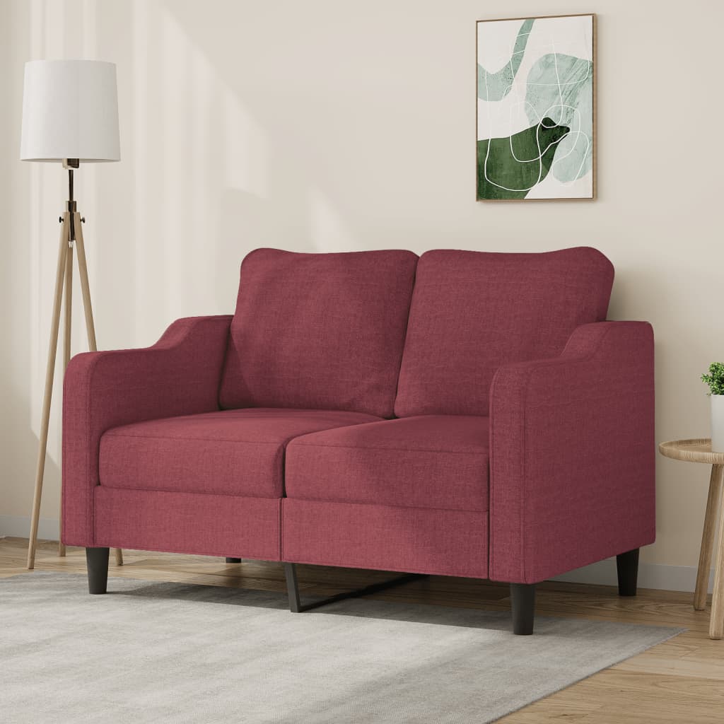 Divano a 2 Posti Rosso Vino 120 cm