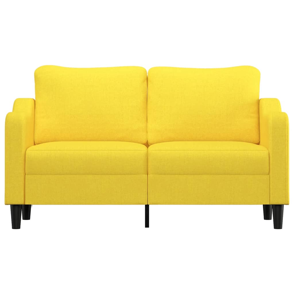Divano a 2 Posti Giallo Chiaro 140 cm in Tessuto