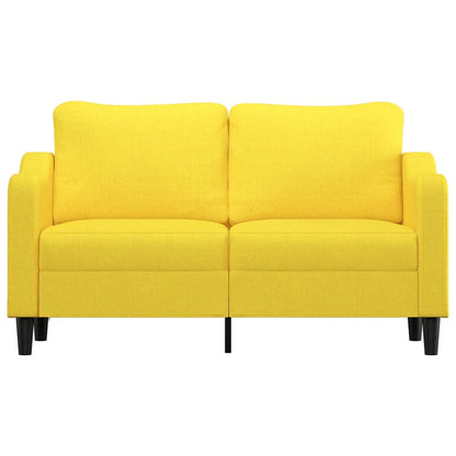 Divano a 2 Posti Giallo Chiaro 140 cm in Tessuto