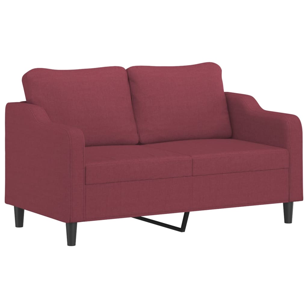 Divano a 2 Posti Rosso Vino 140 cm in Tessuto | homemem39