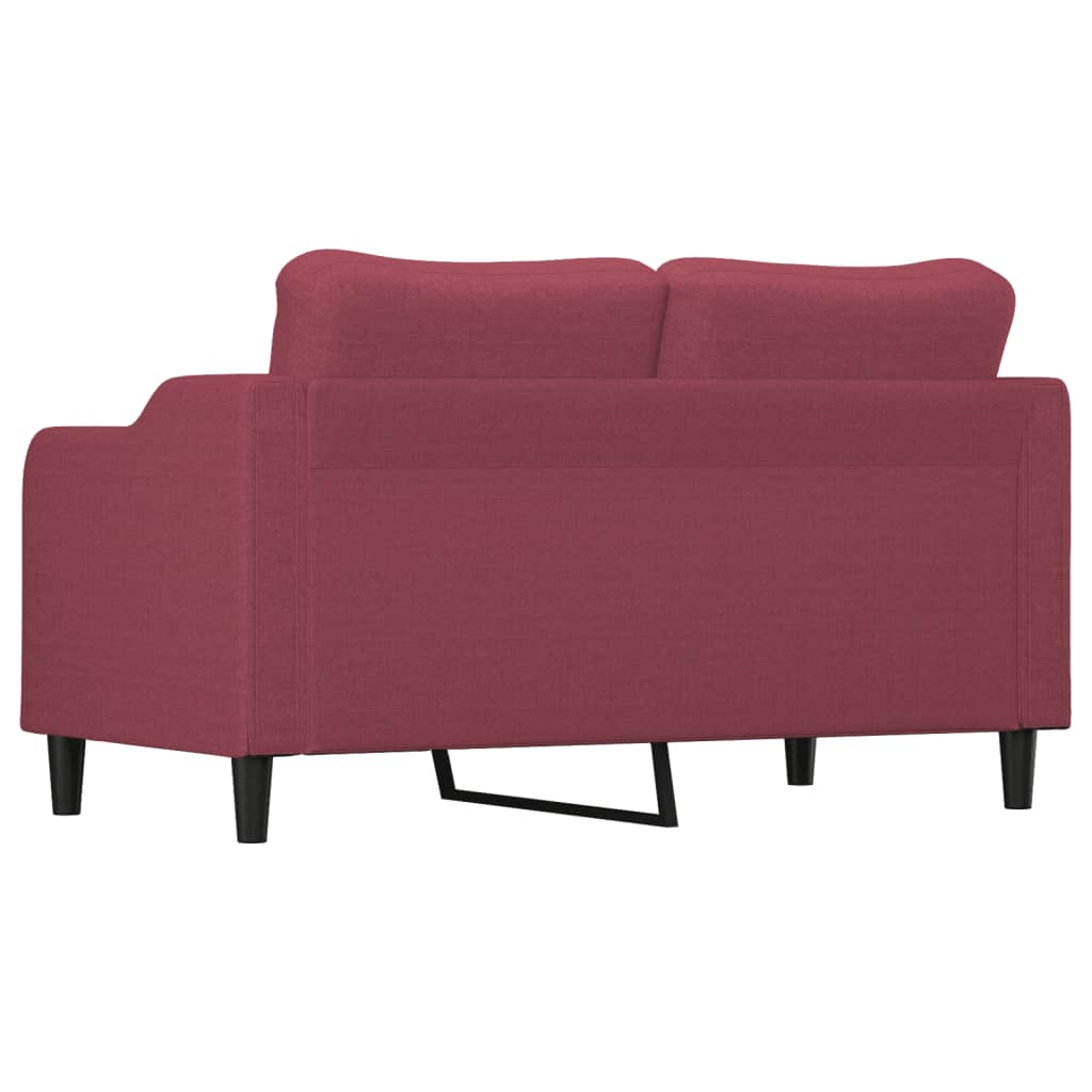 Divano a 2 Posti Rosso Vino 140 cm in Tessuto | homemem39